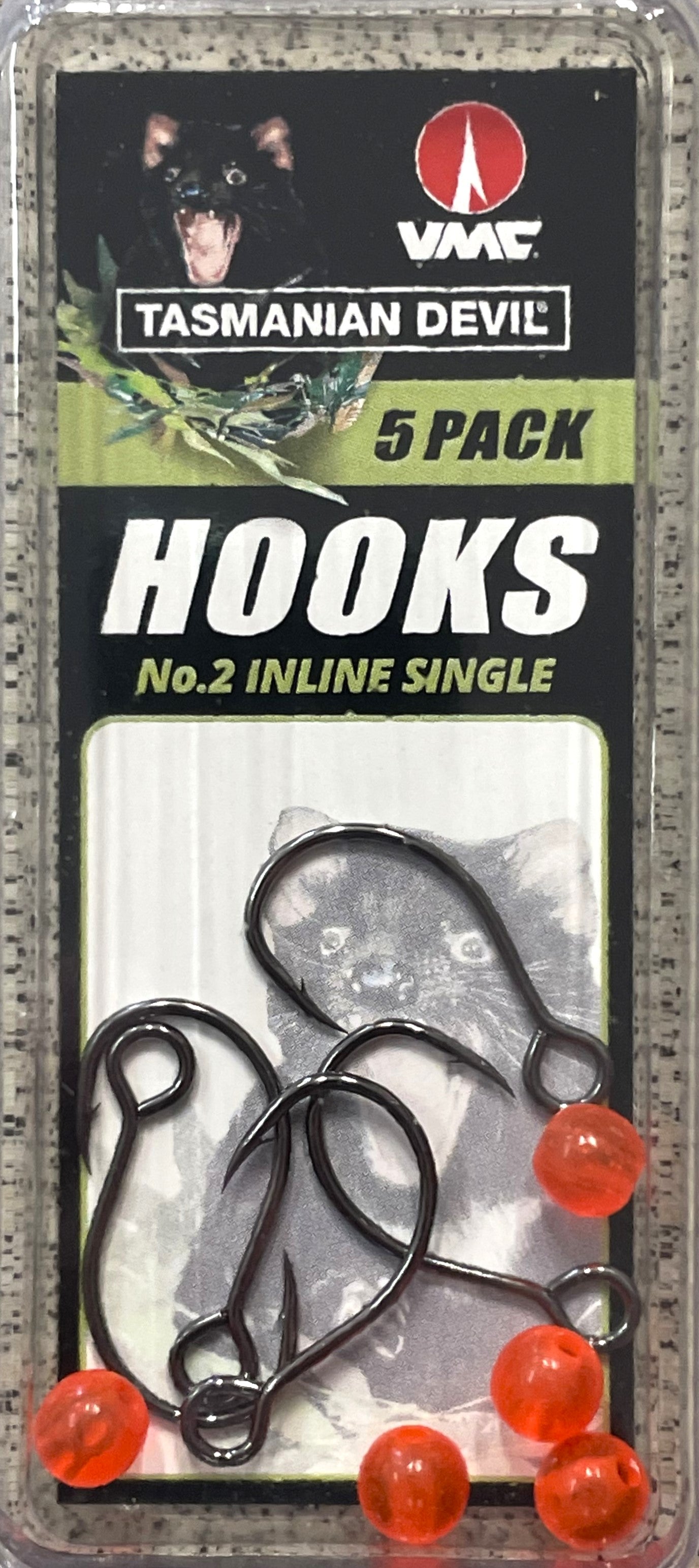 Tasmanian Devil In-Line Single Hook 5pk - #2 (WE2)