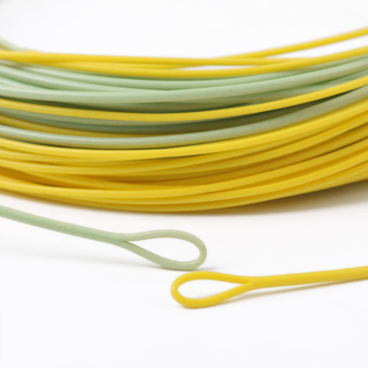 Green and gold fly fishing line