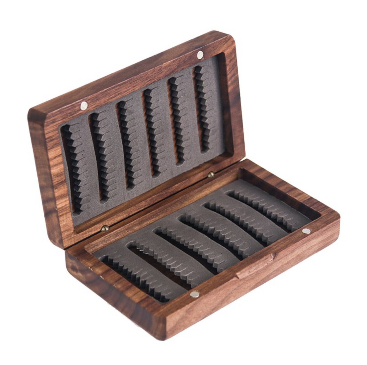 Premium Black Walnut Fly Box