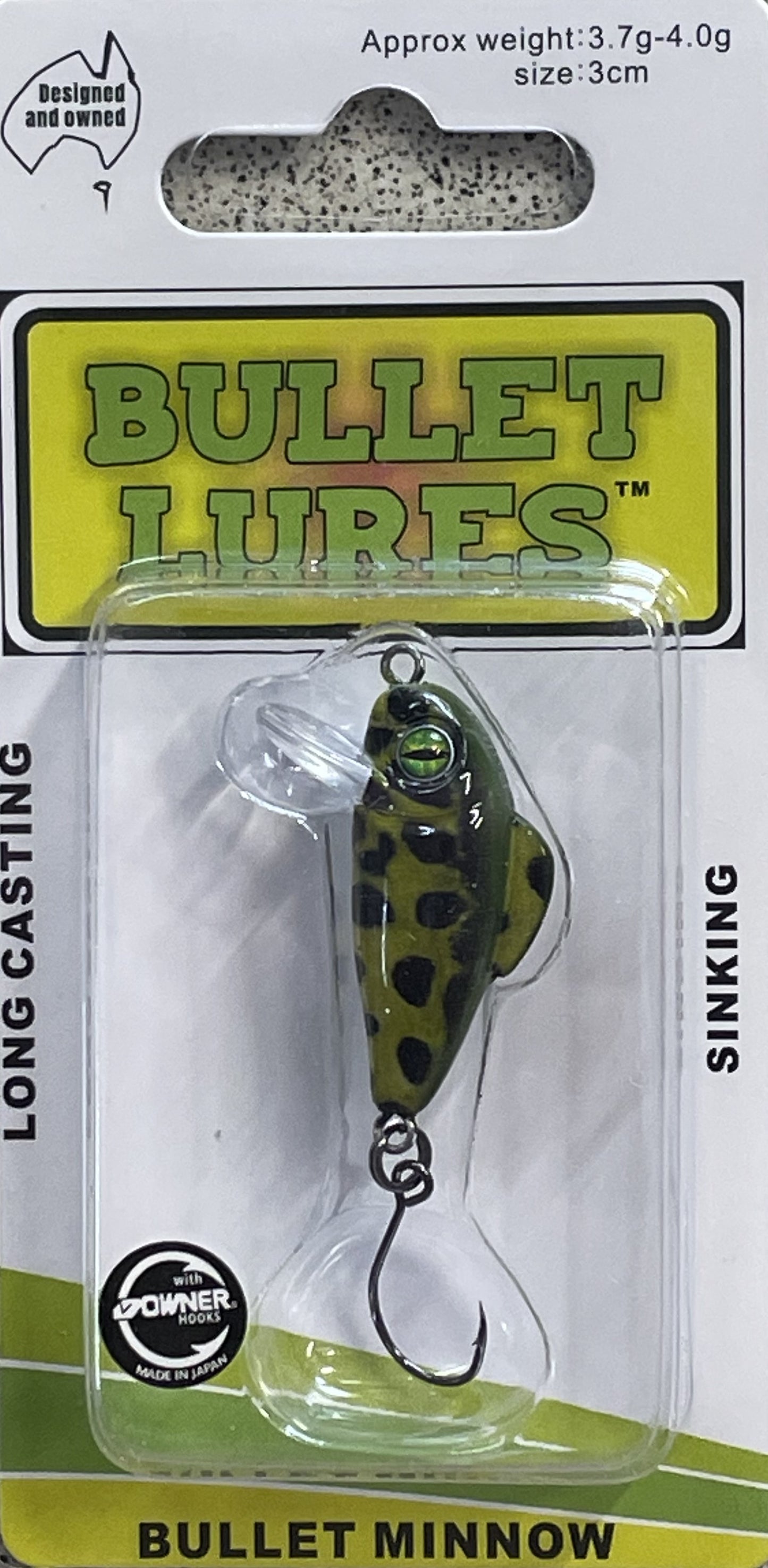 Bullet Lures - Bullet Minnow (Green Leopard Tree Frog)