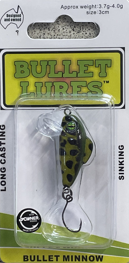 Bullet Lures - Bullet Minnow (Green Leopard Tree Frog)