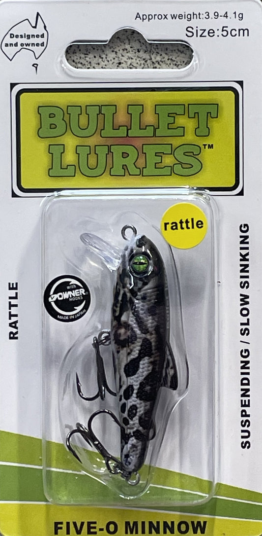 Bullet Lures Five-O Minnow Suspending + Rattling (Leopard Tree Frog)