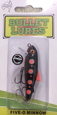 Bullet Lures Five-O Minnow Suspending + Rattling (Black Widow)