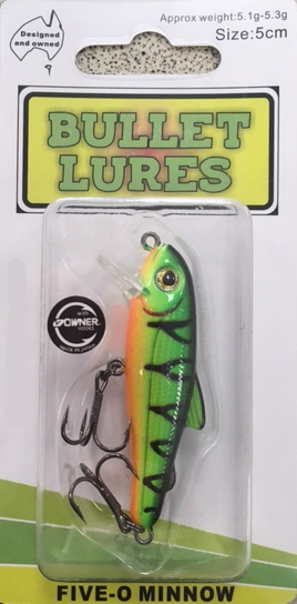Bullet Lures Five-O Minnow Sinking (Fire Tiger)