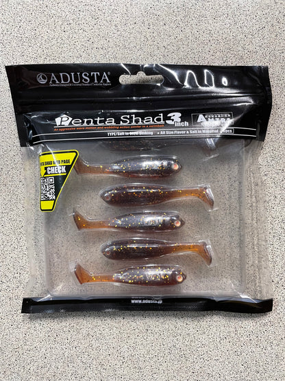 ADUSTA Penta Shad 3" - Motor Oil (6pk)