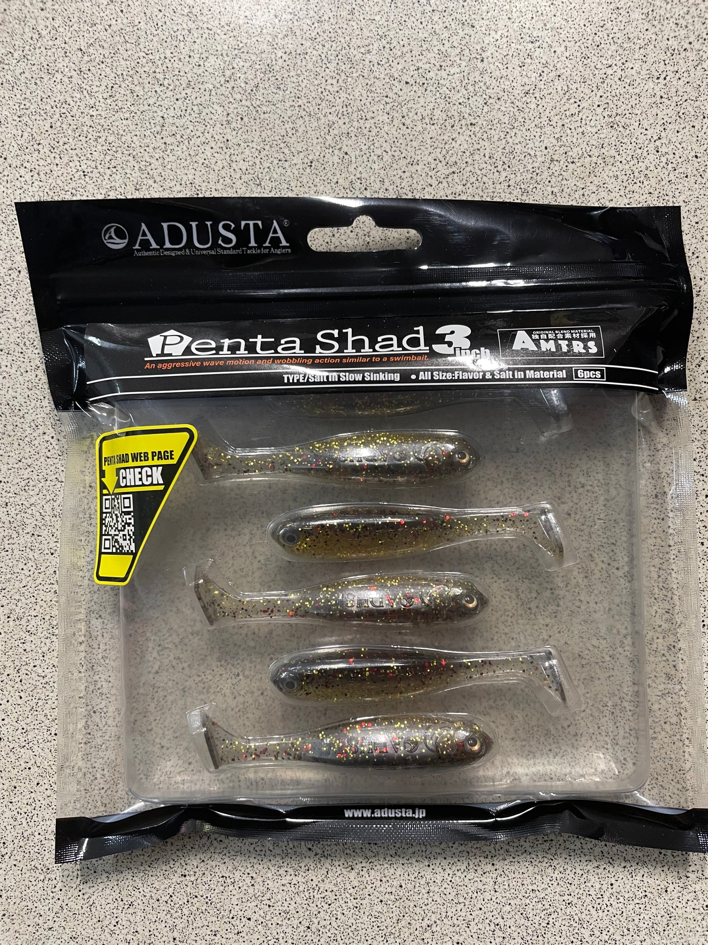 ADUSTA Penta Shad 3" - Suji Ebi (6pk)