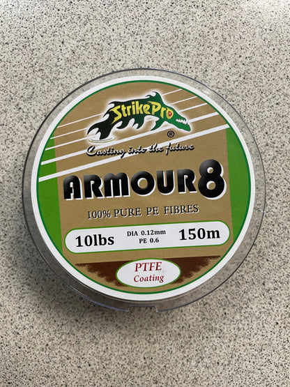 Strike Pro Armour 8 PE Braid - 10lb 150m (Grey)