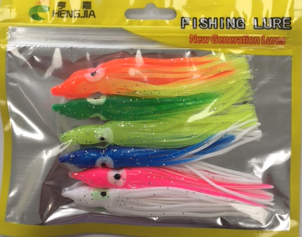 Octopus Squid Skirts 4 Inch - 6 Pack