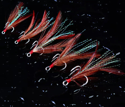 Dressed Treble Hooks - Red #10 (5pc)