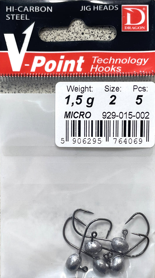 Dragon Jig Head V-Point Micro - Hook #2 / 1.5g