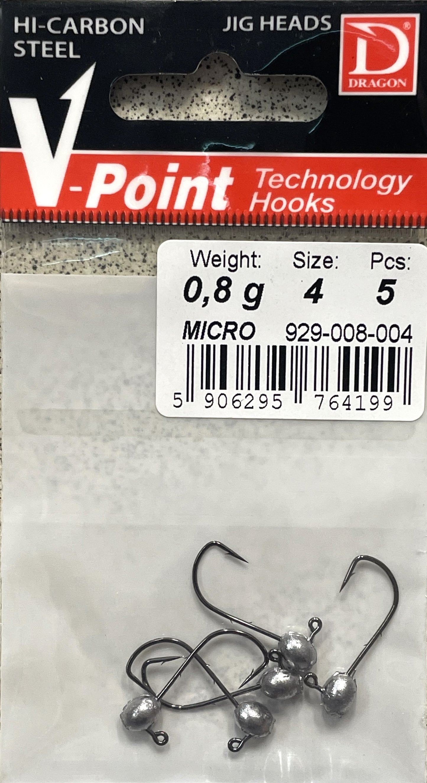 Dragon Jig Head V-Point Micro - Hook #4 / 0.8g