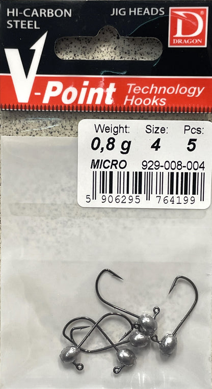 Dragon Jig Head V-Point Micro - Hook #4 / 0.8g